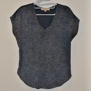 ANN TAYLOR LOFT Blue Polka Dot T-shirt XS